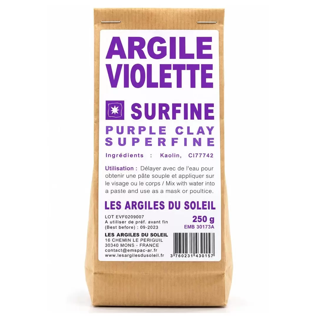 Argile violette surfine - Les Argiles du Soleil