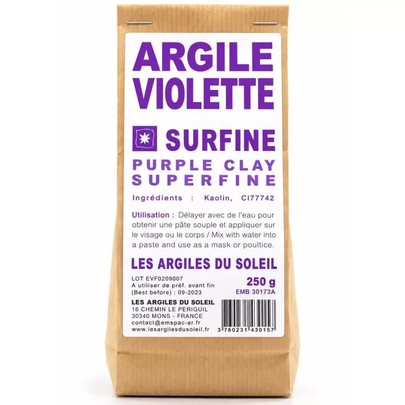 Argile violette surfine - Les Argiles du Soleil