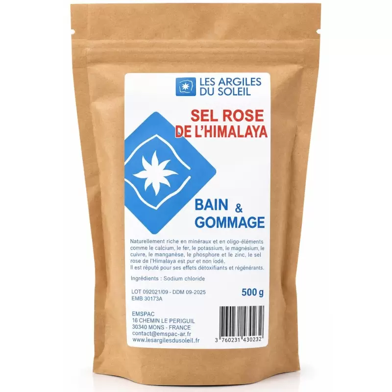 Sel rose de l'Himalaya - 500g - Les Argiles du Soleil