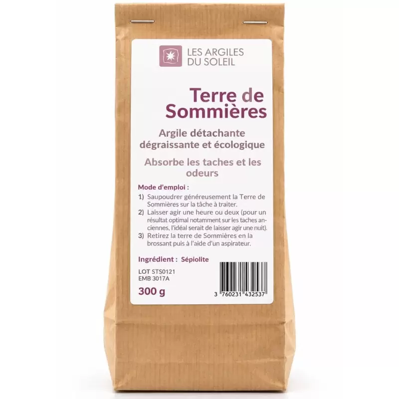 Terre de sommières – Détachant naturel à sec – Les Argiles du Soleil