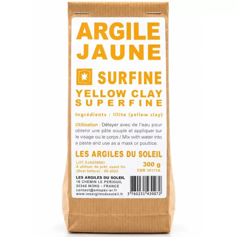 Argile jaune surfine - Les Argiles du Soleil