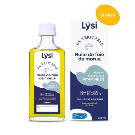 Huile de foie de morue au citron - Oméga 3 - Lýsi 240 ml