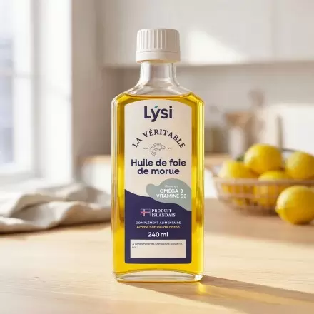 Huile de foie de morue au citron - Oméga 3 - Lýsi 240 ml