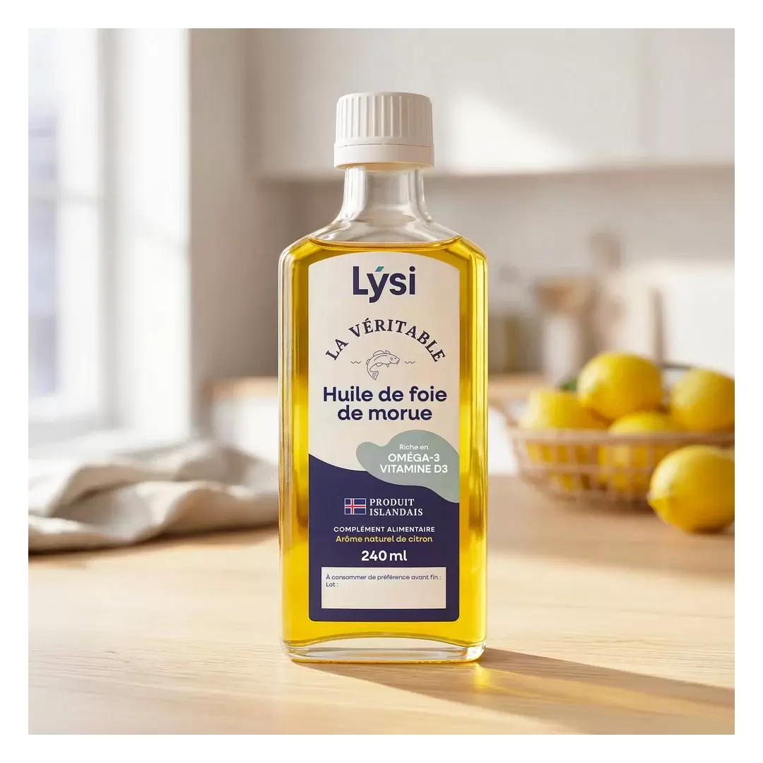 Huile de foie de morue au citron - Oméga 3 - Lýsi 240 ml