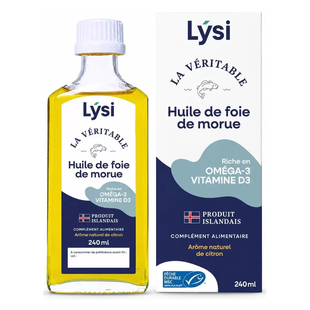 Huile de foie de morue au citron - Oméga 3 - Lýsi 240 ml