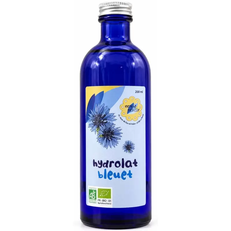 Hydrolat de Bleuet Bio du Jura – Qualité Alimentaire – Menthe et Mélisse
