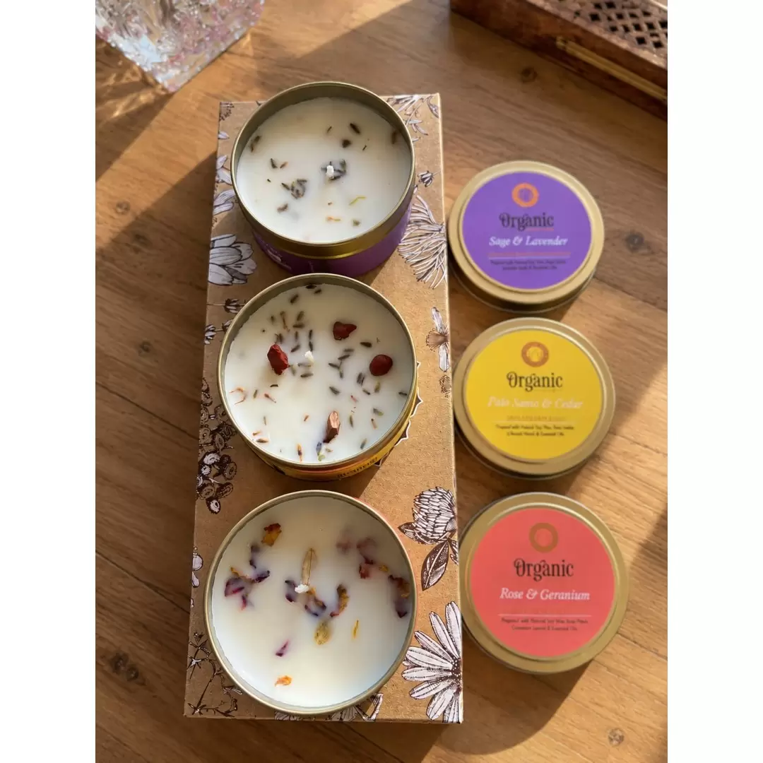 Coffret Cadeau 3 Bougies Naturelles Organic Goodness – Song of India