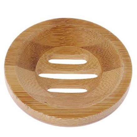 Porte-savon rond en bambou