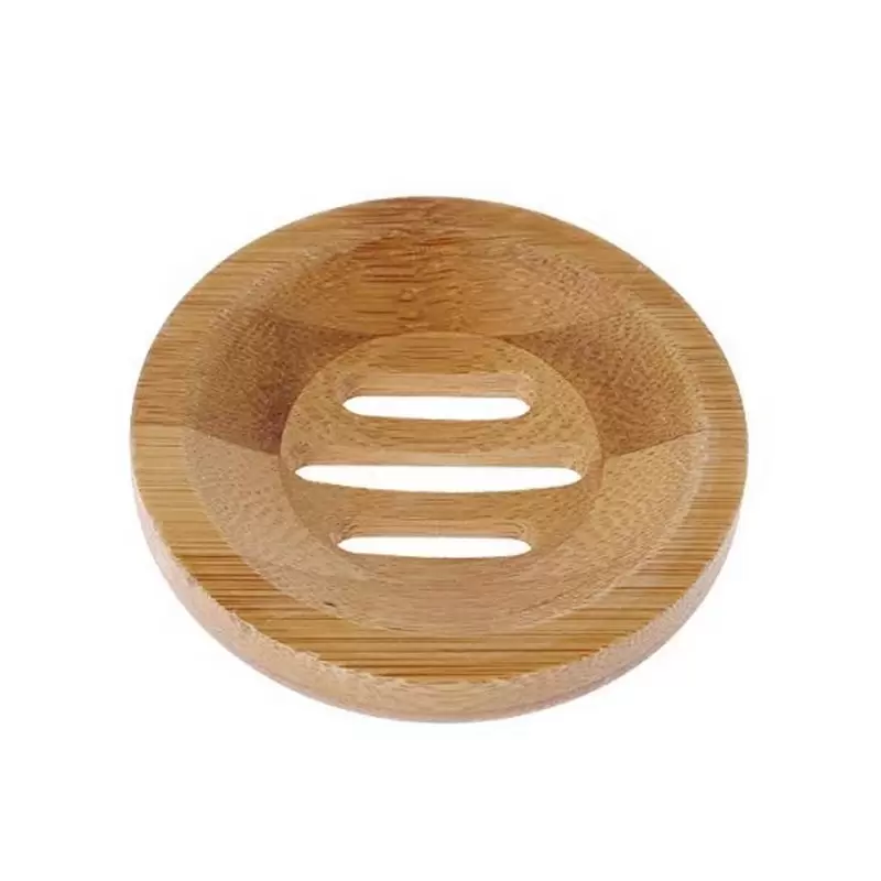 Porte-savon rond en bambou