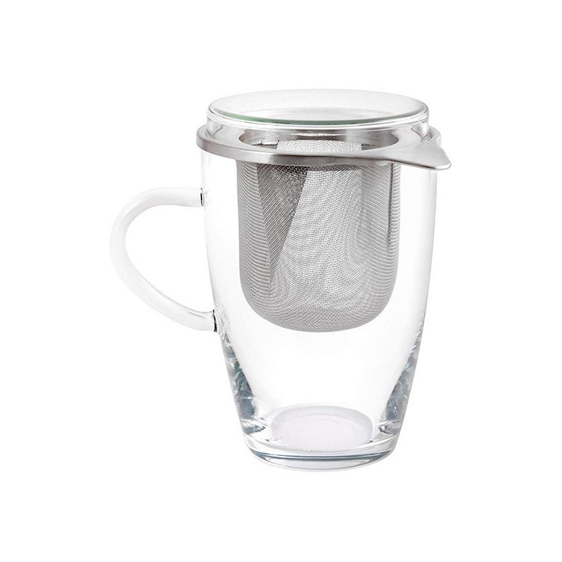 Verre à infusion avec couvercle & filtre en inox - 35cl - Ah! Table!