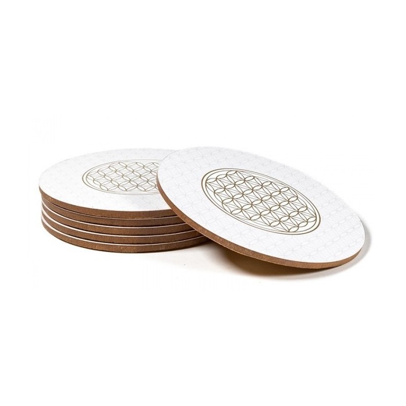 Lot de 6 Sous verres Fleur de Vie