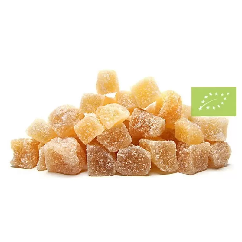 Gingembre BIO cristallisé en cubes en vrac