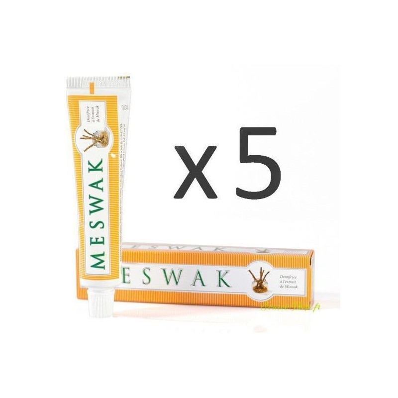 Lot de 5 Dentifrices ayurvédiques au meswak - siwak - Kerala Nature