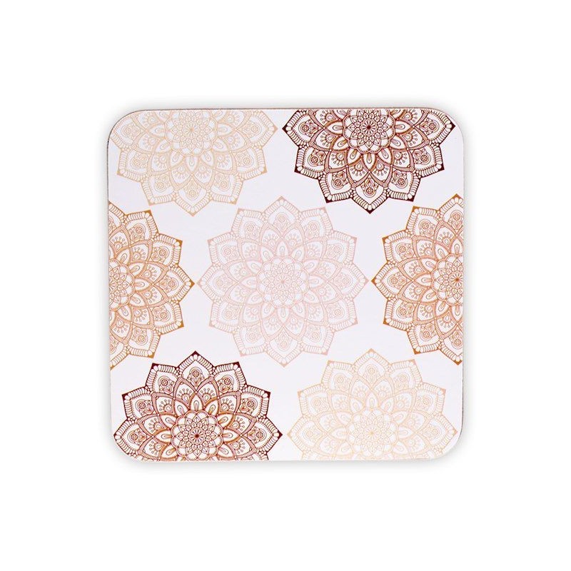 Lot de 6 Sous verres Fleur de Vie rose