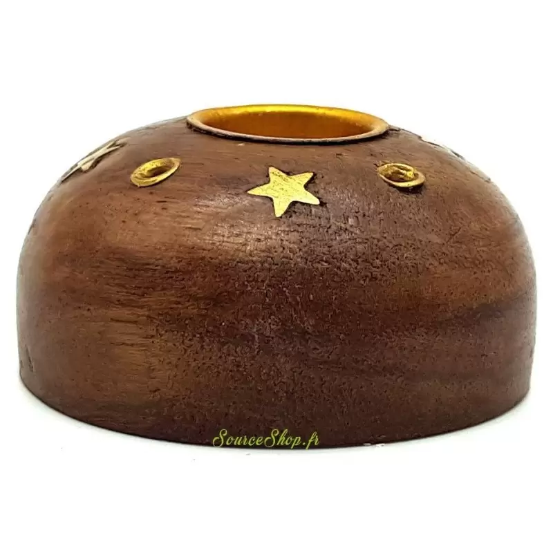 Porte encens rond en bois
