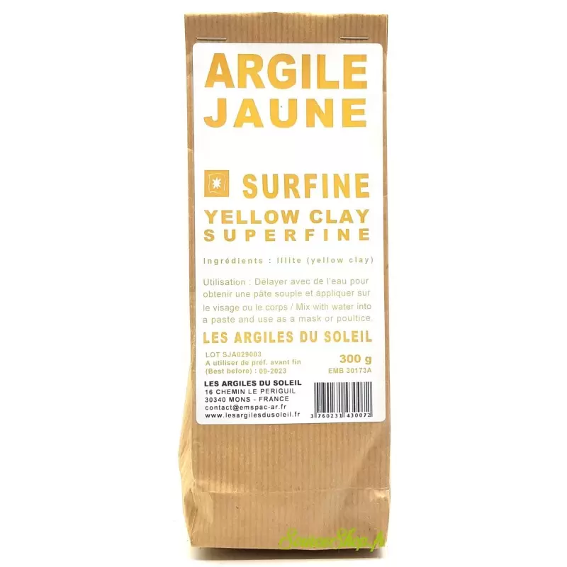 Argile jaune surfine - Les Argiles du Soleil