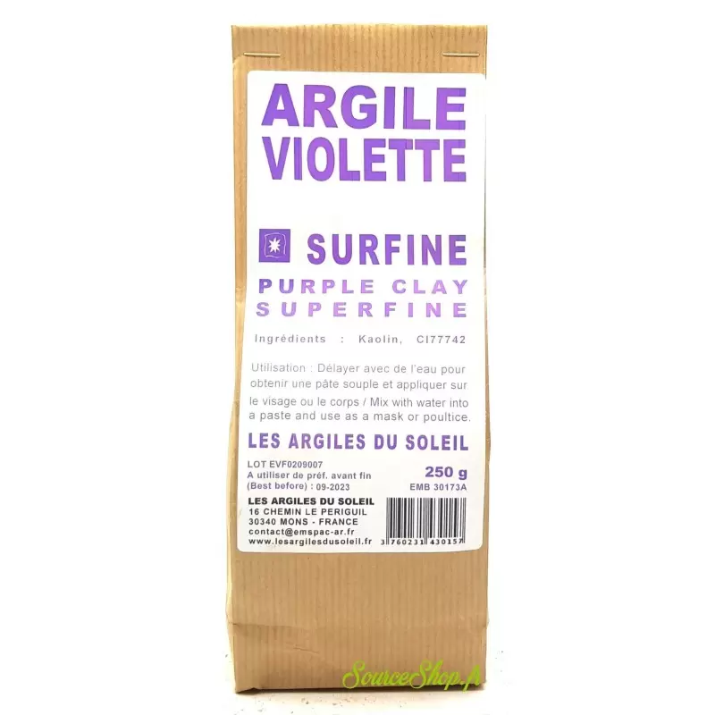 Argile violette surfine - Les Argiles du Soleil