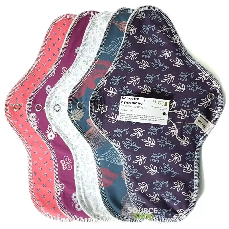 Serviette hygiénique de nuit BIO taille L - Alterosac