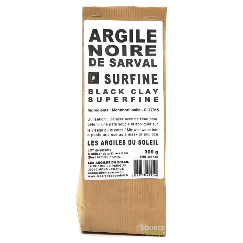 Argile noire surfine - Les Argiles du Soleil