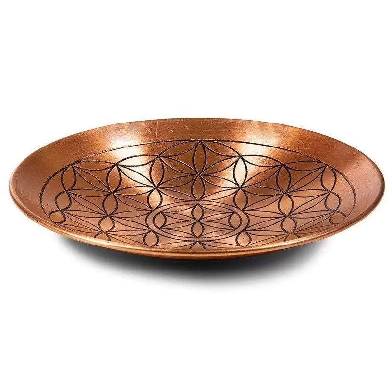 Assiette de cuivre fleur de vie
