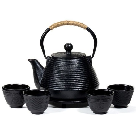 Service à thé: Théière Tetsubin 1L + 4 tasses
