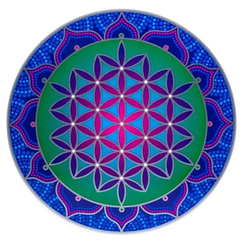 Grand adhésif / sticker attrape-soleil Fleur de Vie sacrée