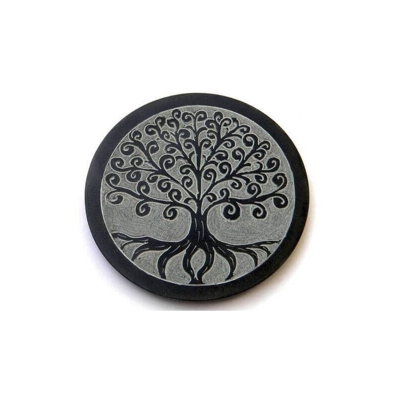 Porte encens rond en pierre - Arbre de vie