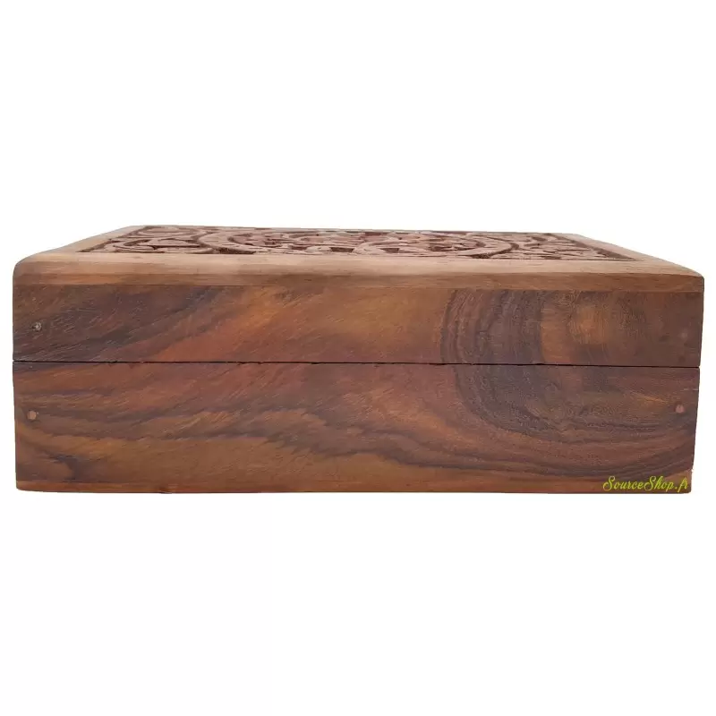 Coffret motif floral en bois