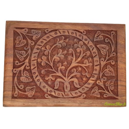 Coffret en bois sculpté - Arbre de vie