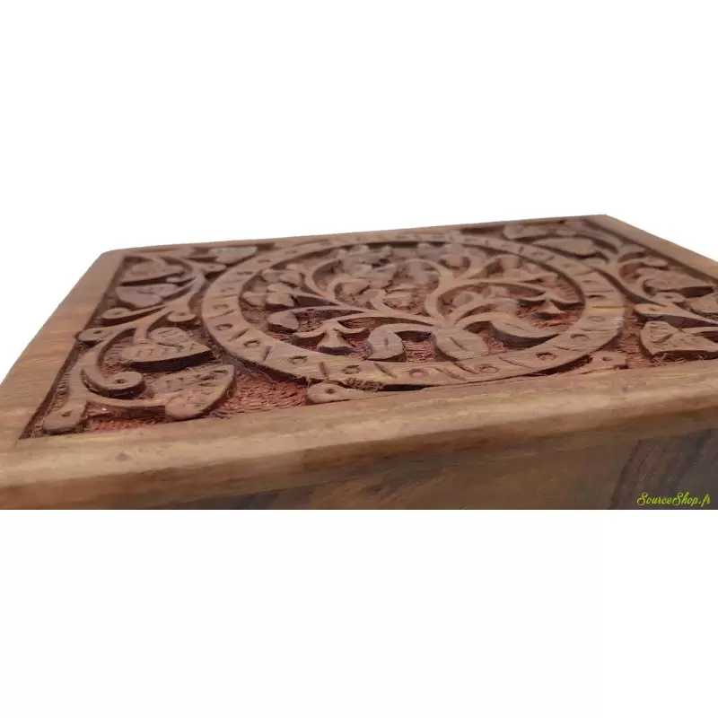 Coffret motif floral en bois