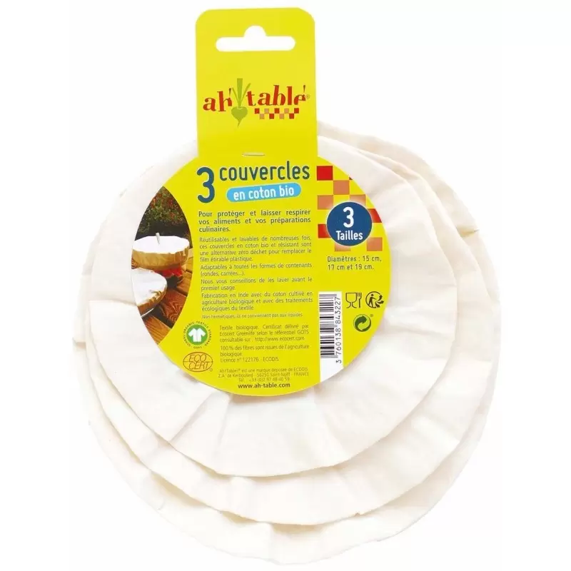 Lot de 3 charlottes alimentaires - BIO GOTS - Ah! Table!