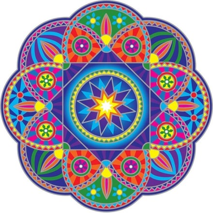 Grand Adhésif / sticker attrape-soleil mandala Sunburst