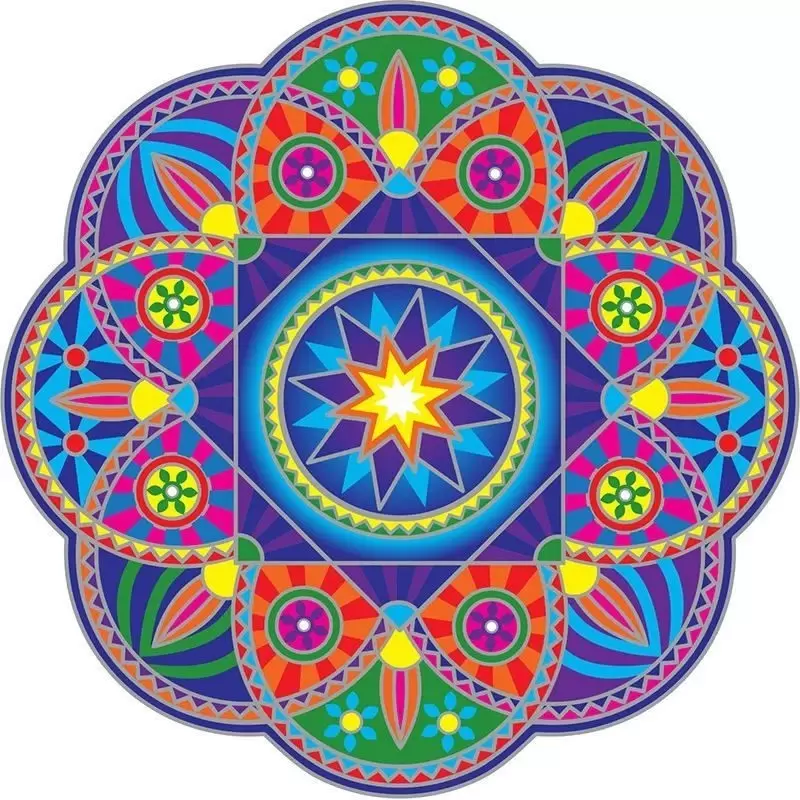 Grand Adhésif / sticker attrape-soleil mandala Sunburst
