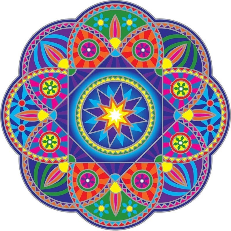 Grand Adhésif / sticker attrape-soleil mandala Sunburst