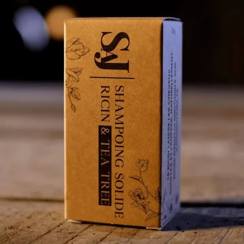 Shampooing solide BIO à l'arbre à thé & ricin - tout type de cheveux