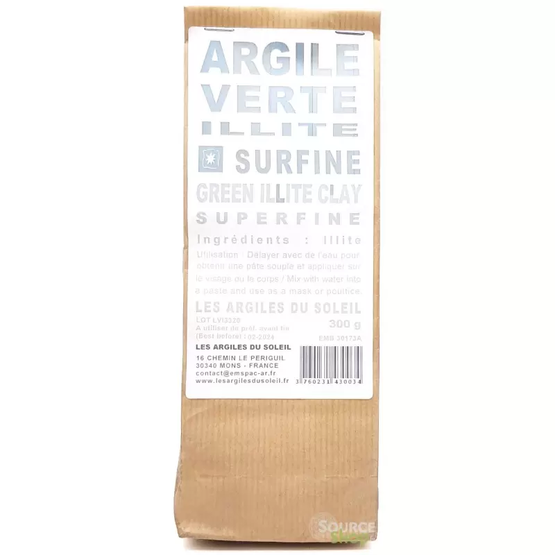 Argile Verte illite - Surfine - Les Argiles du Soleil