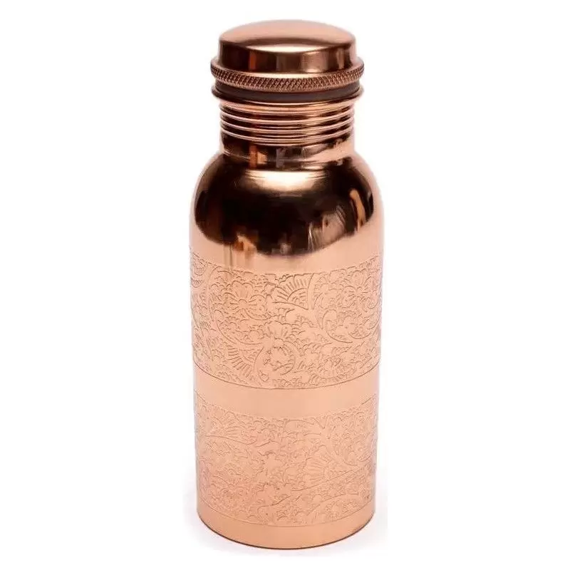 Gourde en cuivre fleuri - 500ml - Yogi & Yogini