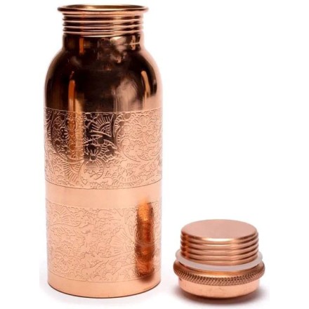 Gourde en cuivre fleuri - 500ml - Yogi & Yogini