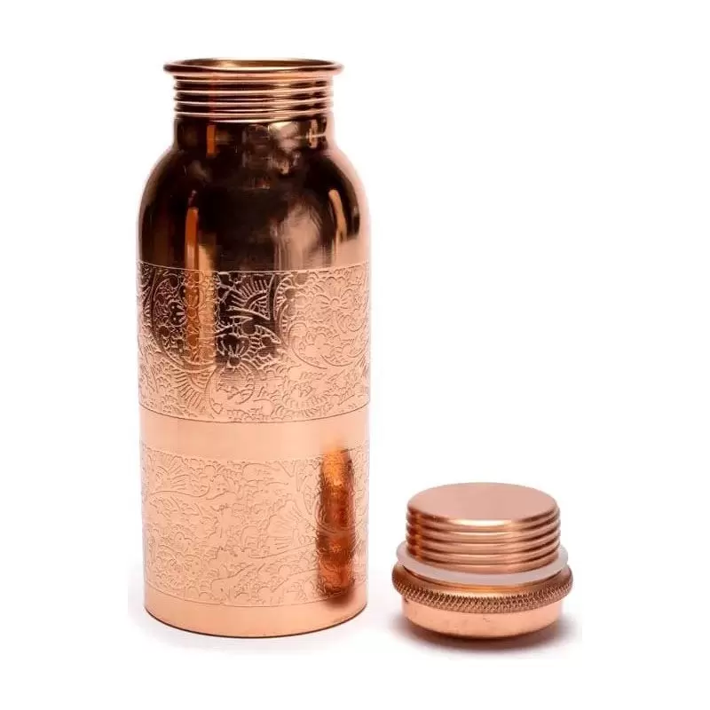 Gourde en cuivre fleuri - 500ml - Yogi & Yogini