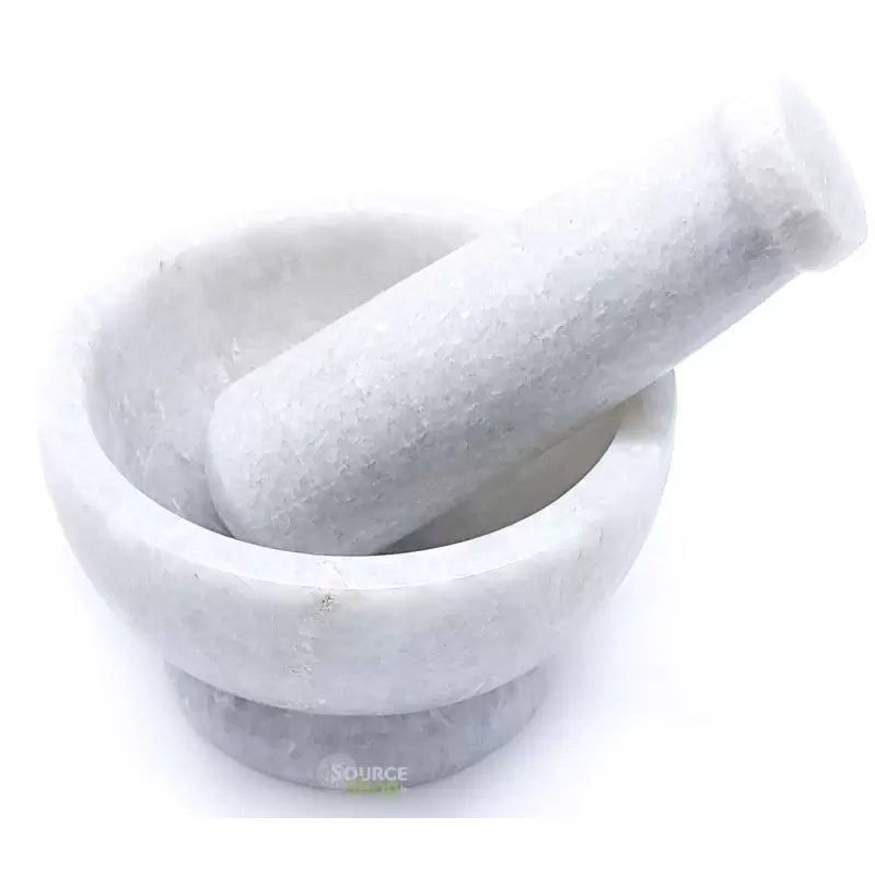Mortier en marbre blanc - 9 cm