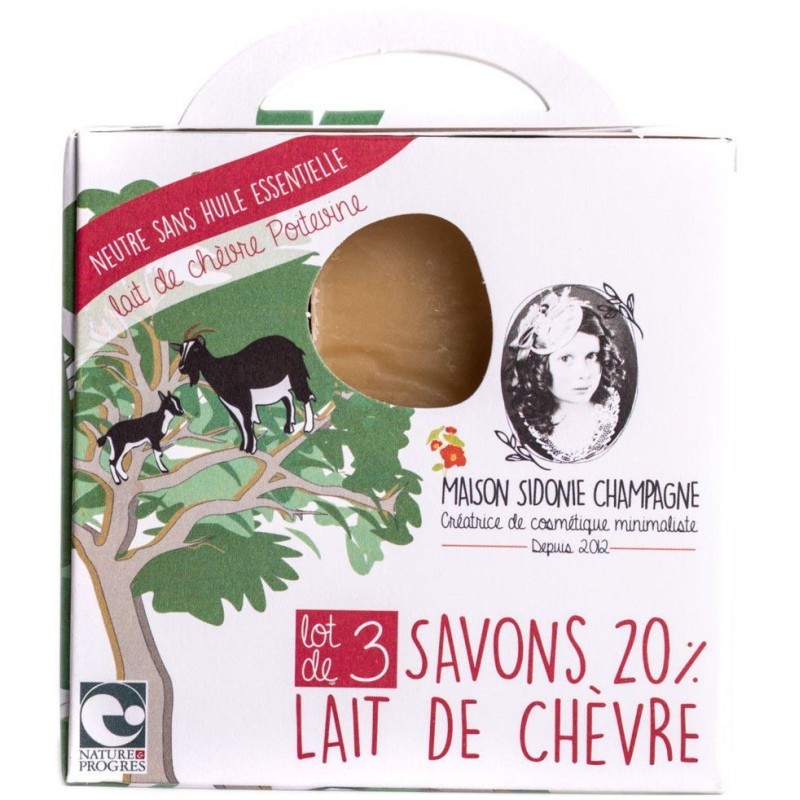 Pack de 3 savons BIO au lait de chèvre - sans huile essentielle
