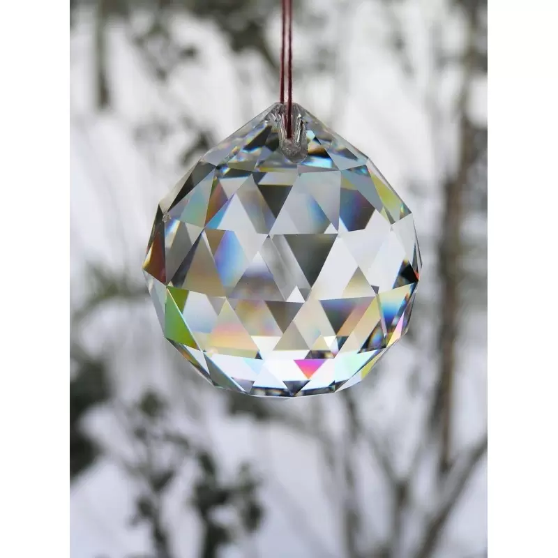 Boule facettée de cristal - Sphère attrape-soleil