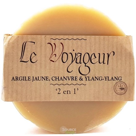 Savon / Shampooing argile jaune, chanvre & ylang-ylang "Le Voyageur" - Savonnerie du Pilat