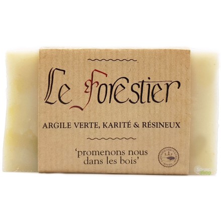 Savon BIO argile verte, karité & résineux "Le Forestier" - Savonnerie du Pilat