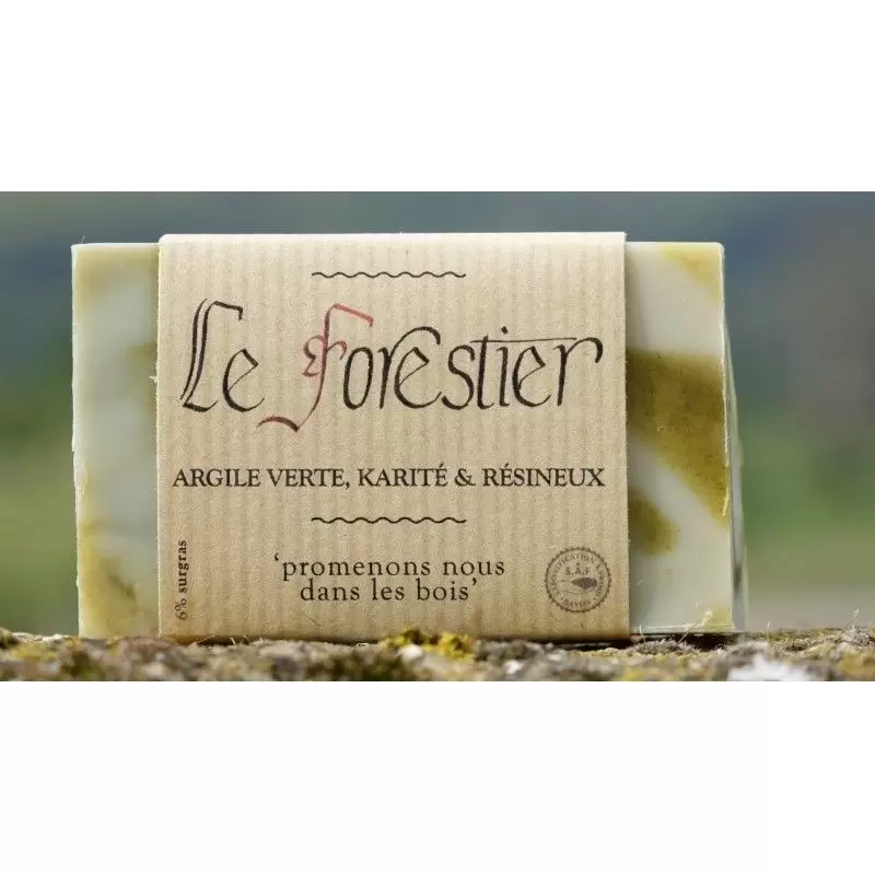 Savon BIO argile verte, karité & résineux "Le Forestier" - Savonnerie du Pilat