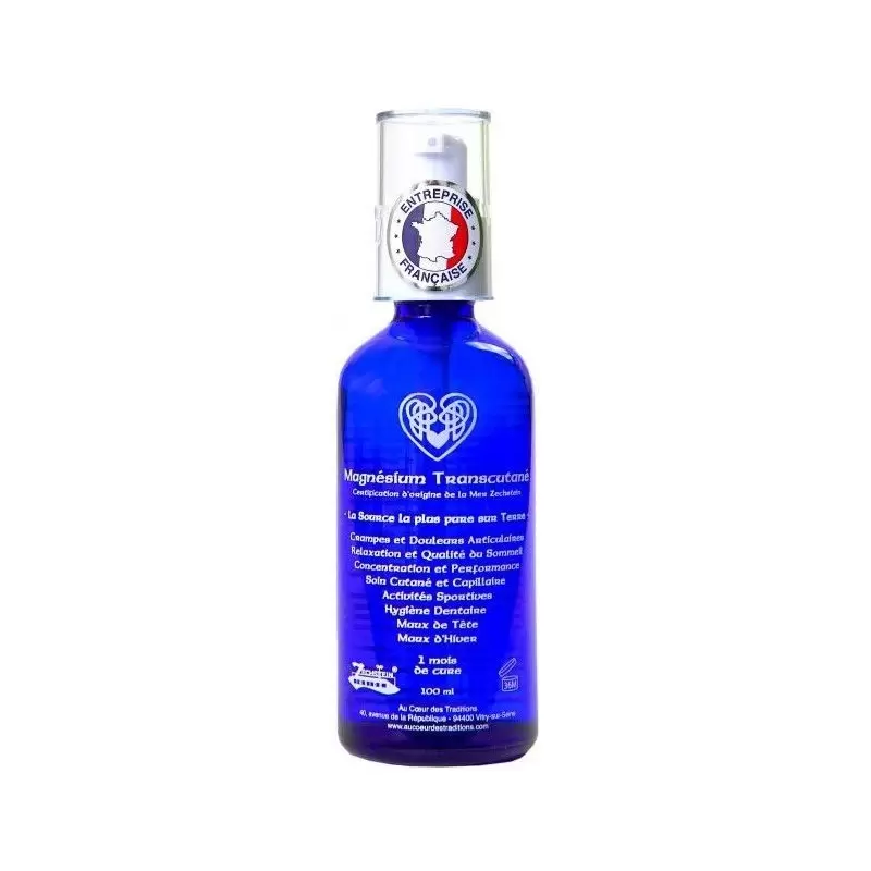 Magnésium Transcutané - Huile de magnésium marin 100ml ou 200ml - Au Cœur des Traditions