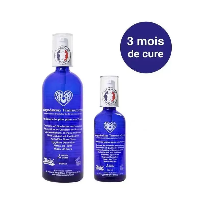 Magnésium Transcutané - Huile de magnésium marin 100ml ou 200ml - Au Cœur des Traditions