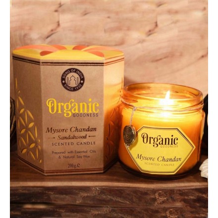 Bougie ayurvédique Bois de Santal - végane - Organic Goodness