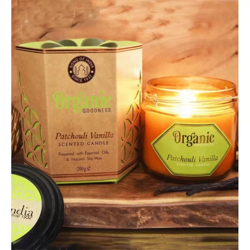 Bougie ayurvédique Patchouli Vanille - végétale - Organic Goodness