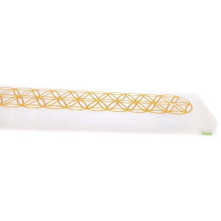 Porte encens Fleur de Vie en sélénite - 25cm